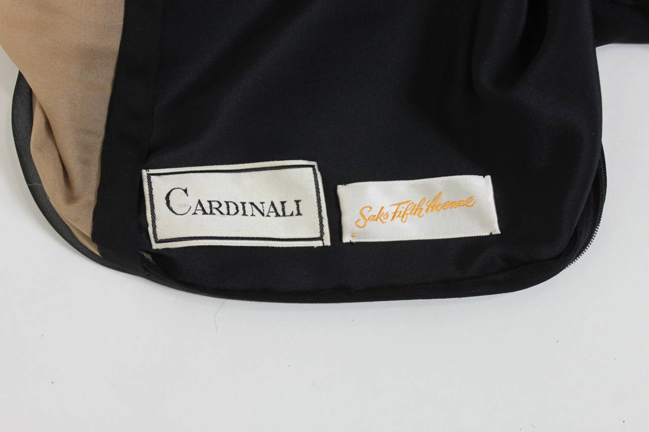 1960s Cardinali Black Chiffon Jumpsuit with Tiered Ruffle Hem 6