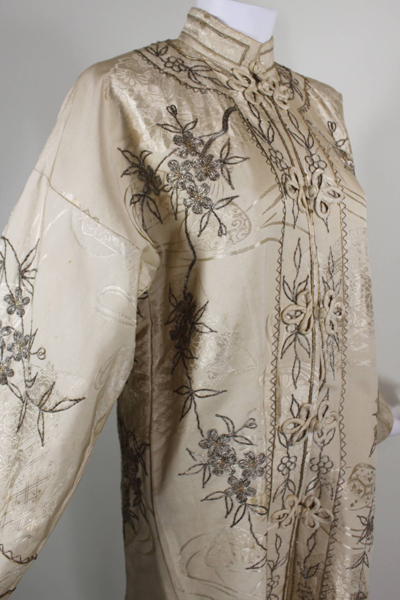 Silk Metallic Embroidered Jacket with Peacock Motif 5