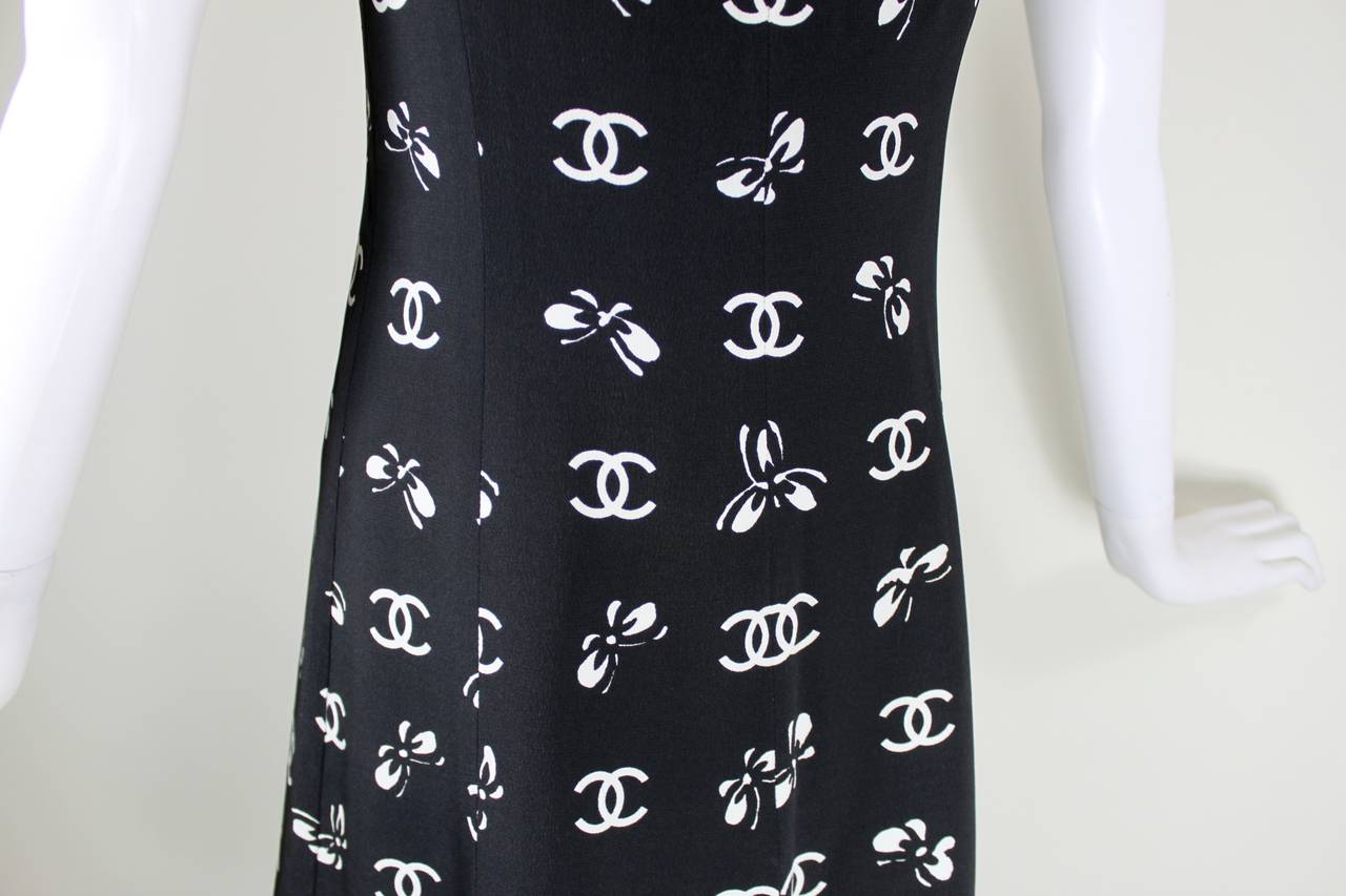 CHANEL Short Sleeved Logo Print Summer Dress 3
