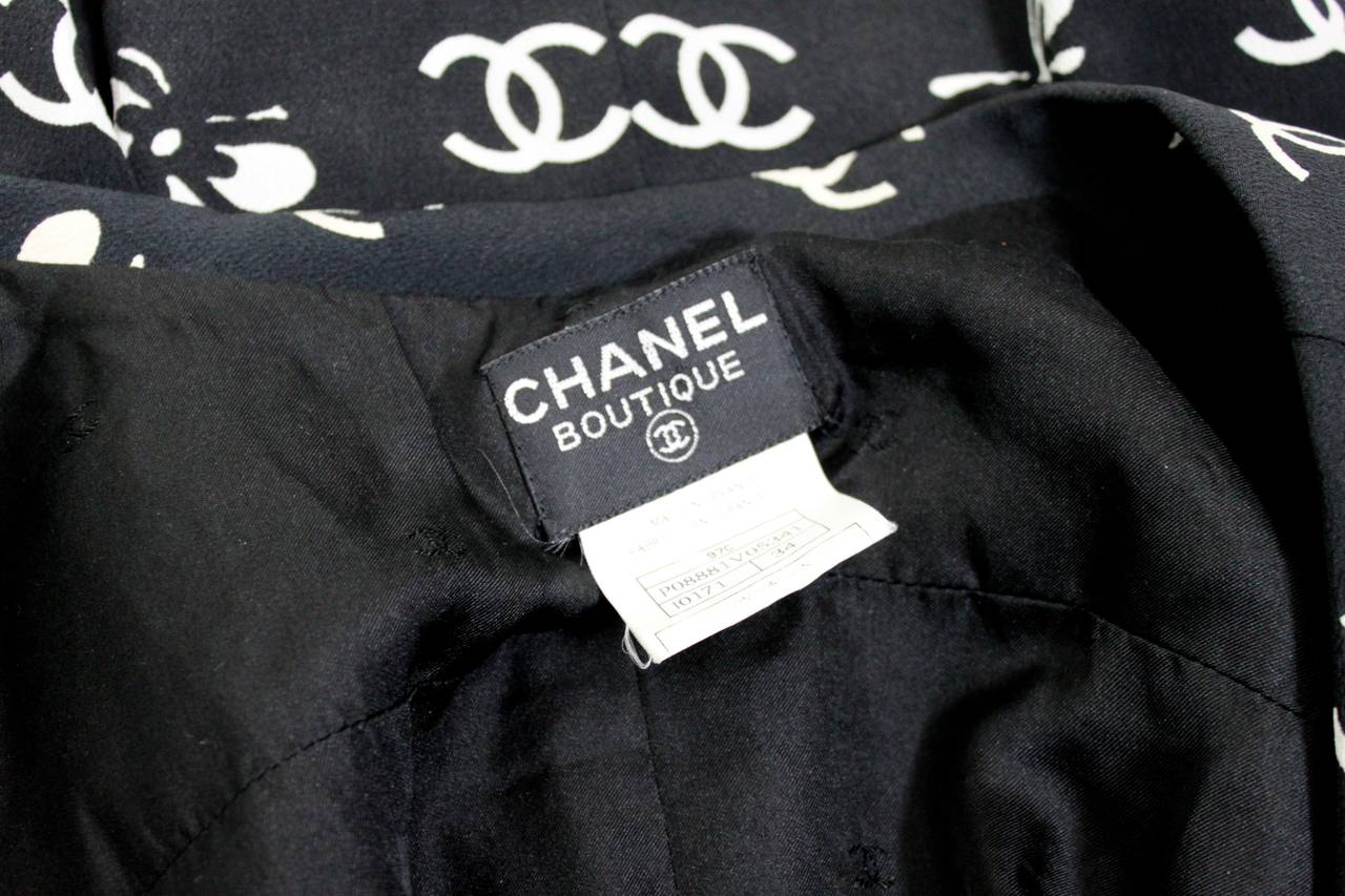 CHANEL Short Sleeved Logo Print Summer Dress 4