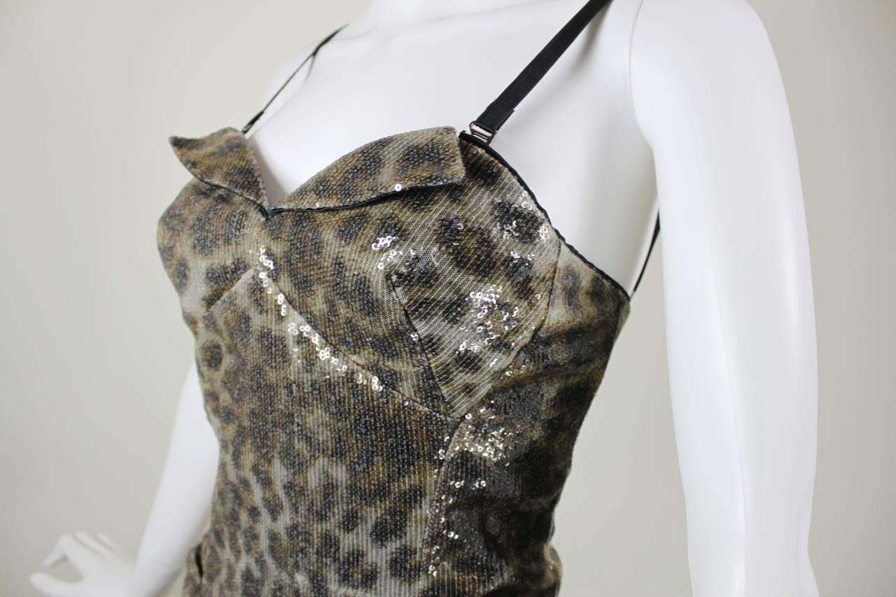 leopard bustier dress