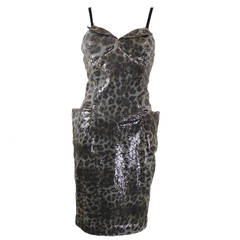 Vivienne Westwood Sequined Leopard Print Bustier Dress