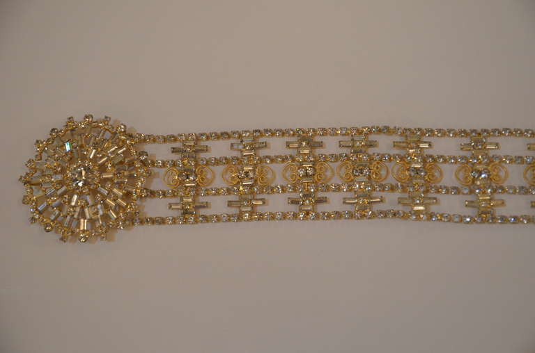 1960s KJL Goldtone Rhinestone Belt 2