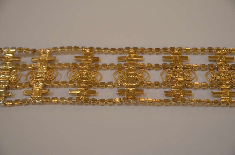 1960s KJL Goldtone Rhinestone Belt 3