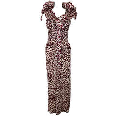 MISSONI Abstract Graphic Floral Print Gown with Shoulder Wrap