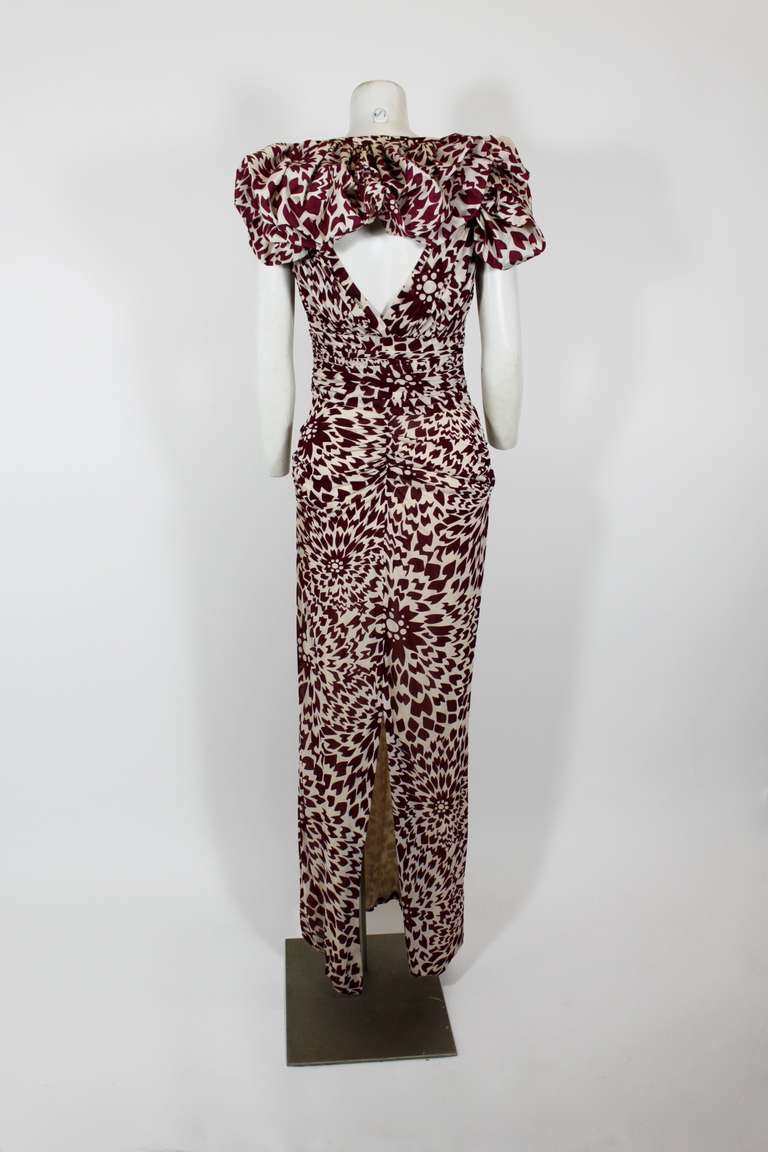 MISSONI Abstract Graphic Floral Print Gown with Shoulder Wrap 2