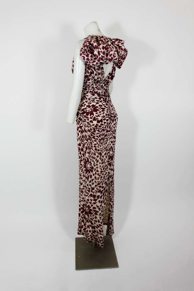 MISSONI Abstract Graphic Floral Print Gown with Shoulder Wrap 3