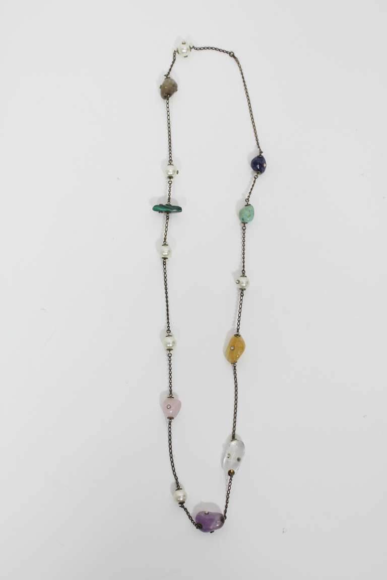 Women's CHANEL Semi-Precious Stone and Rhinestone Necklace For Sale