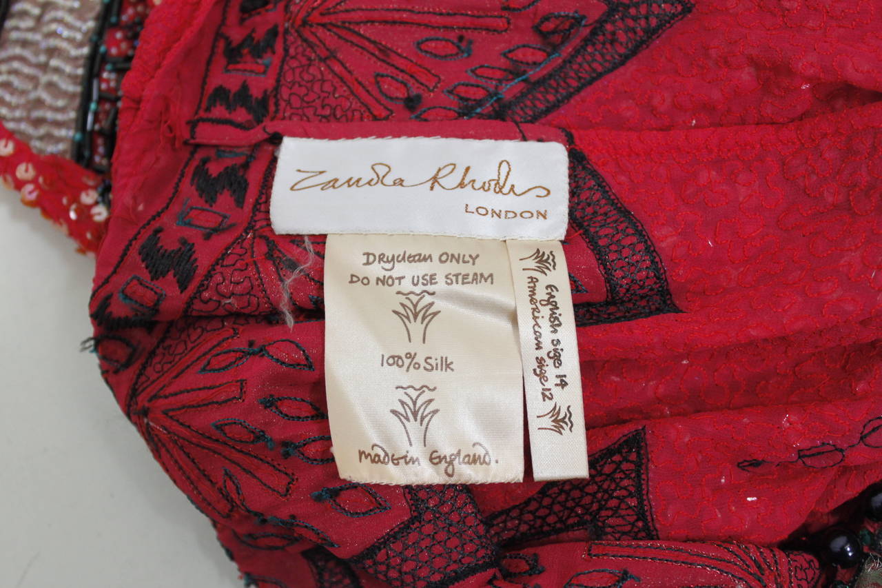 1980s Zandra Rhodes Egyptian Revival Party Dress 6