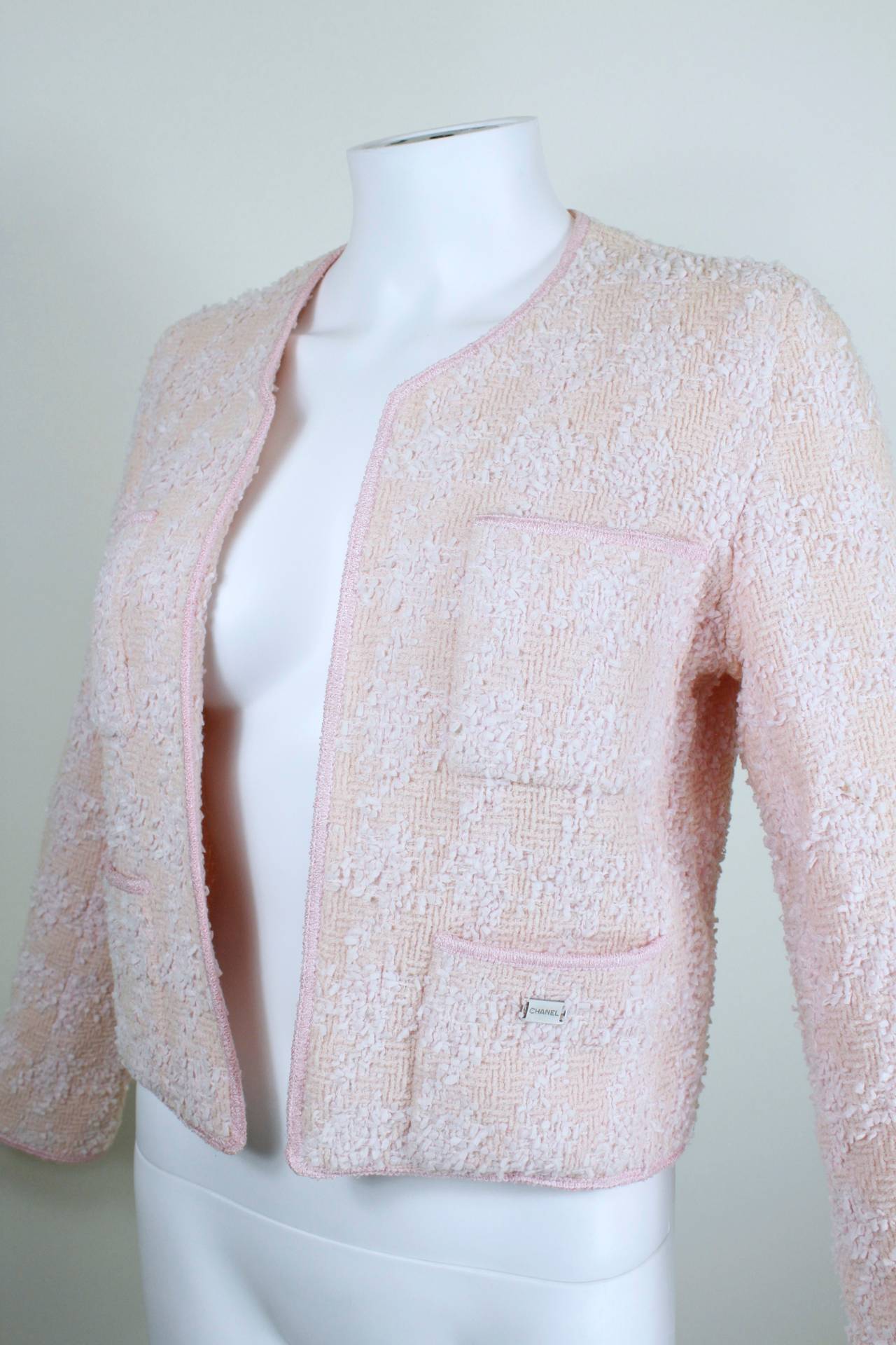 pink boucle jacket