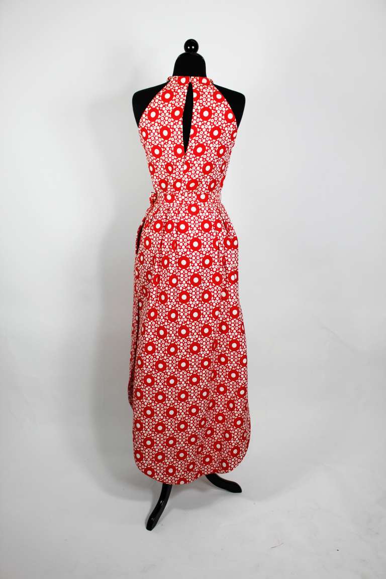 1960s Pierre Cardin Red and White Graphic Ensemble 3
