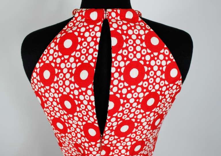 1960s Pierre Cardin Red and White Graphic Ensemble 4