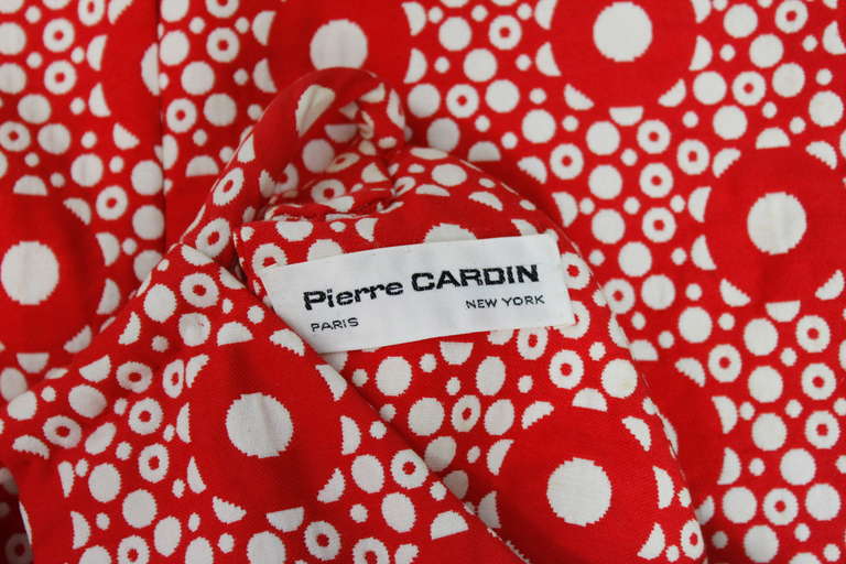 1960s Pierre Cardin Red and White Graphic Ensemble 6