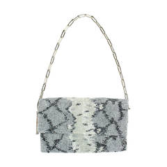 Gucci Beaded Reptile Print Evening Bag with Chain Strap