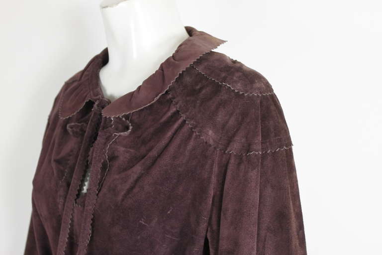 Women's 1970s Stephen Burrows Mauve Suede Dress with Belt