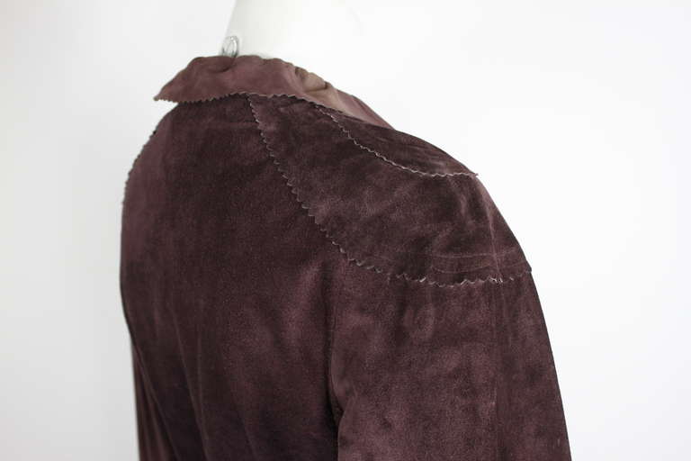 1970s Stephen Burrows Mauve Suede Dress with Belt 4