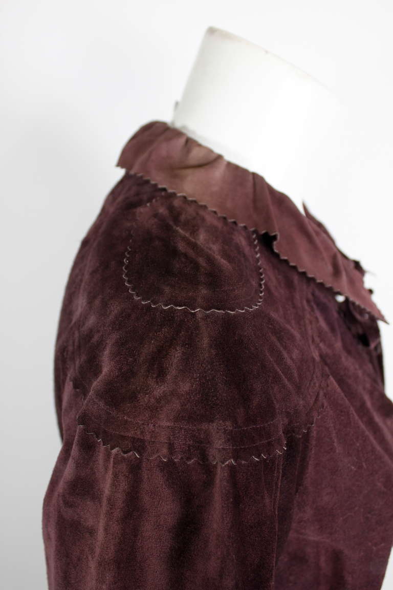 1970s Stephen Burrows Mauve Suede Dress with Belt 5
