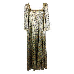Retro BIBA Floral Peasant Dress with Bell Sleeves