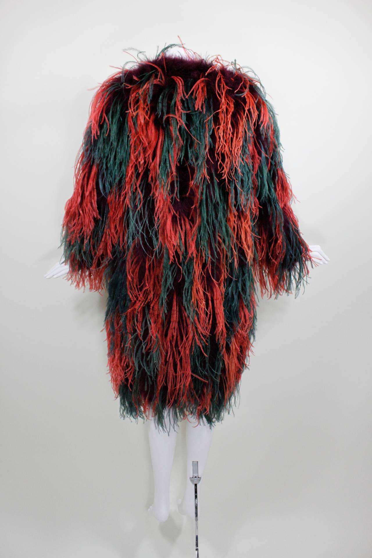 Yves Saint Laurent Rainbow Marabou and Ostrich Jacket 2