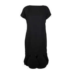 Pierre Cardin 1960s Black Piqué Teardrop Dress