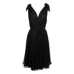 Alexander McQueen Black Swan Chiffon Cocktail Dress