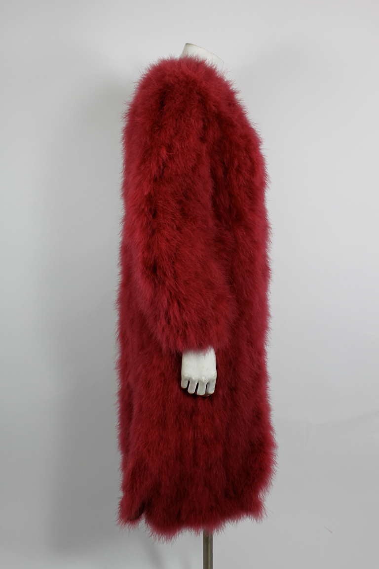 Women's Elizabeth Arden Strawberry Pink Marabou Coat