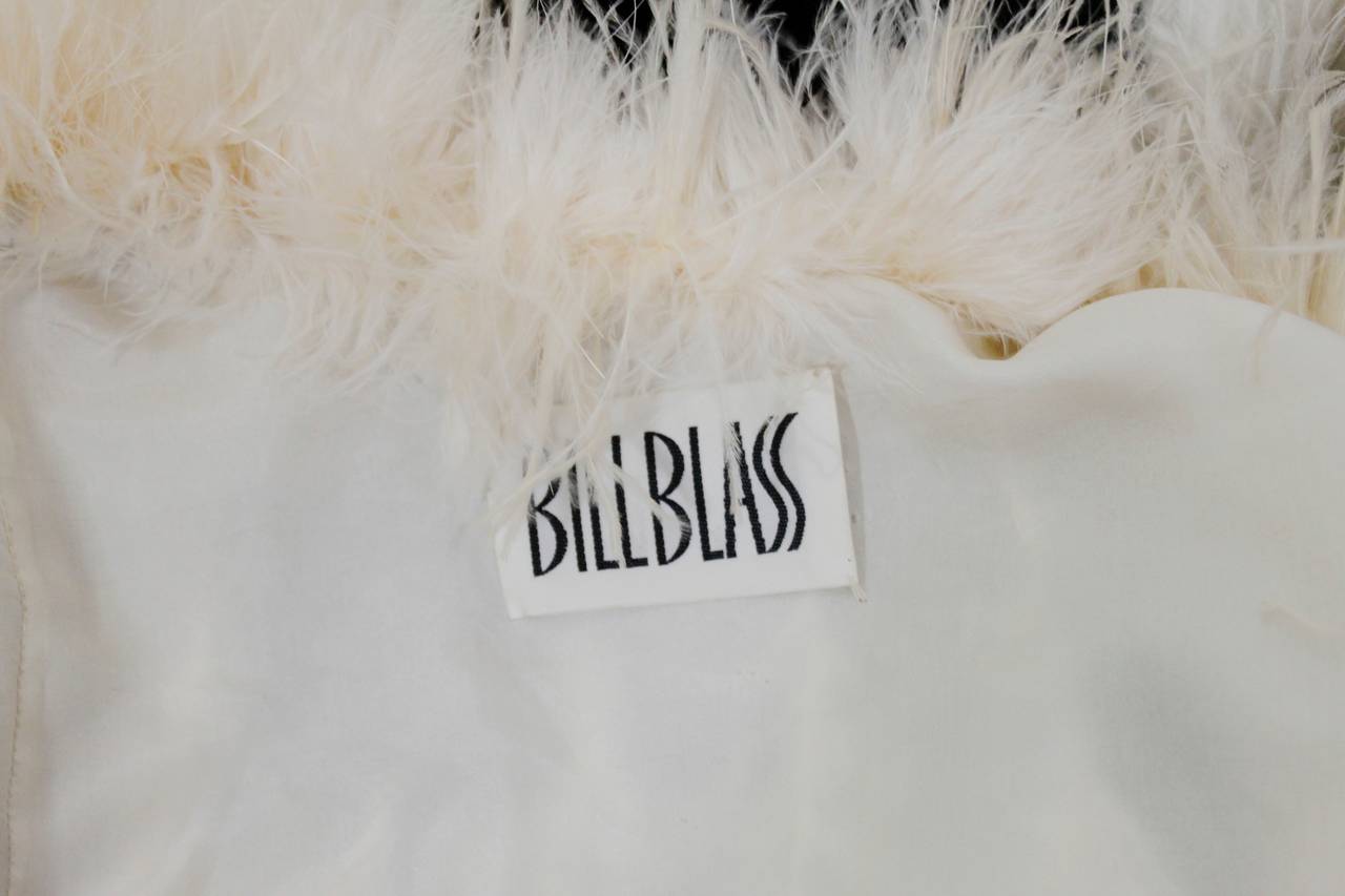 1980s Bill Blass Polka Dot Ostrich Feather Coat 1