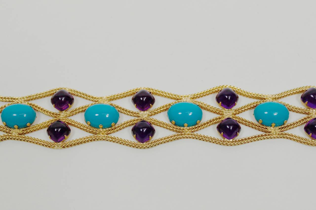 Women's 1960s KJL Goldtone Jeweled Choker Necklace