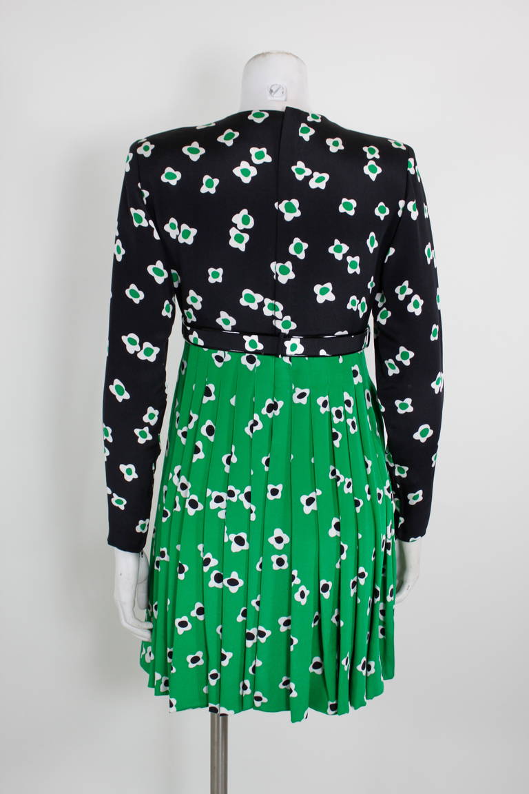 1980s Galanos Graphic Floral Party Dress with Jacket 2