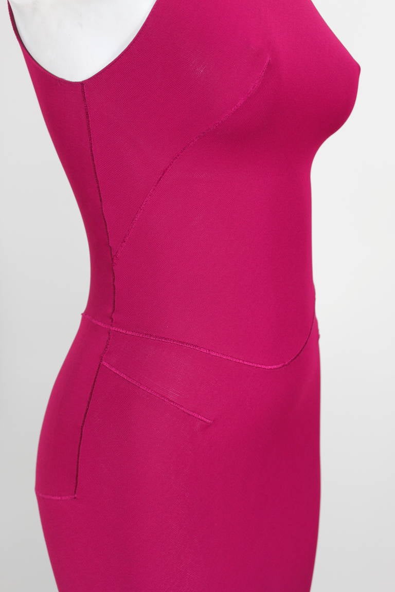 Red Alaïa 1990s Raspberry Sexy Jersey Bias Gown