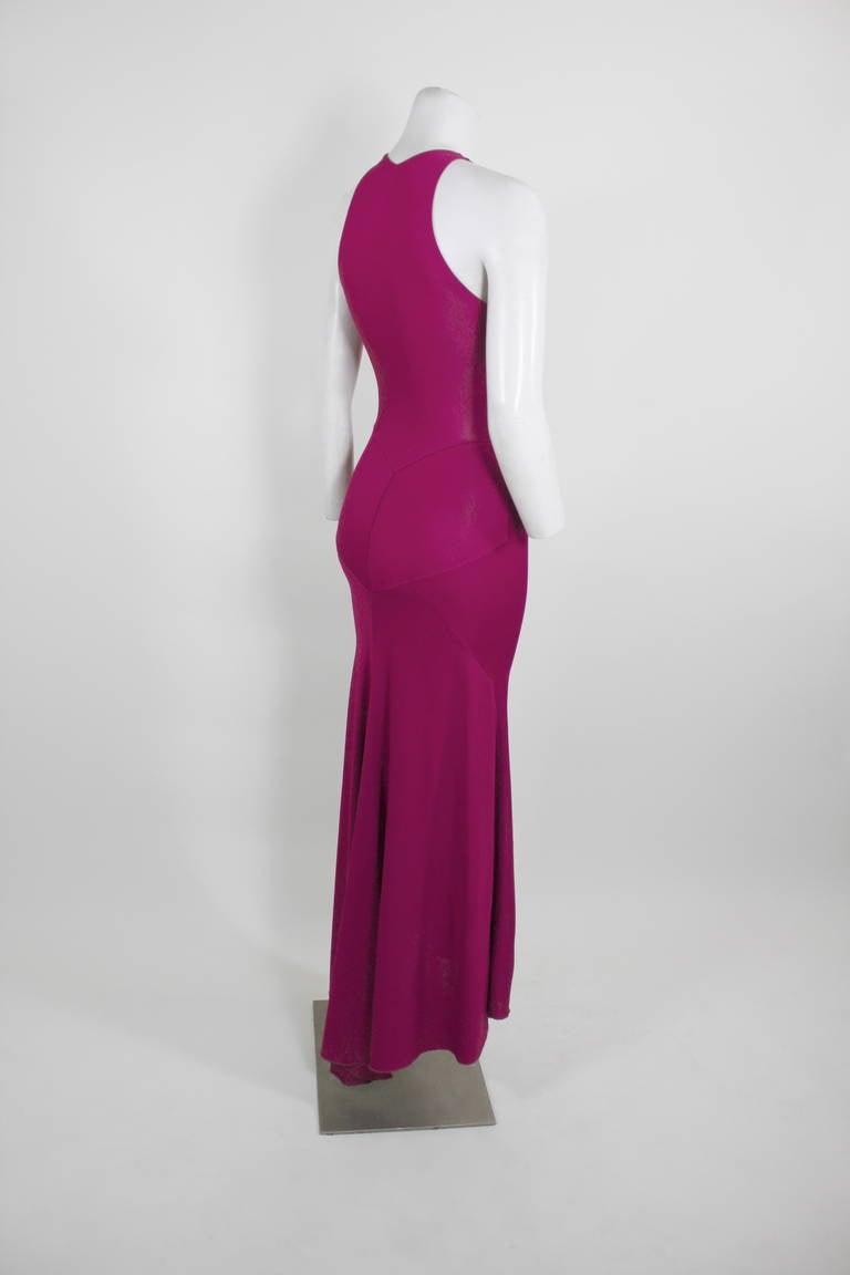 Women's Alaïa 1990s Raspberry Sexy Jersey Bias Gown