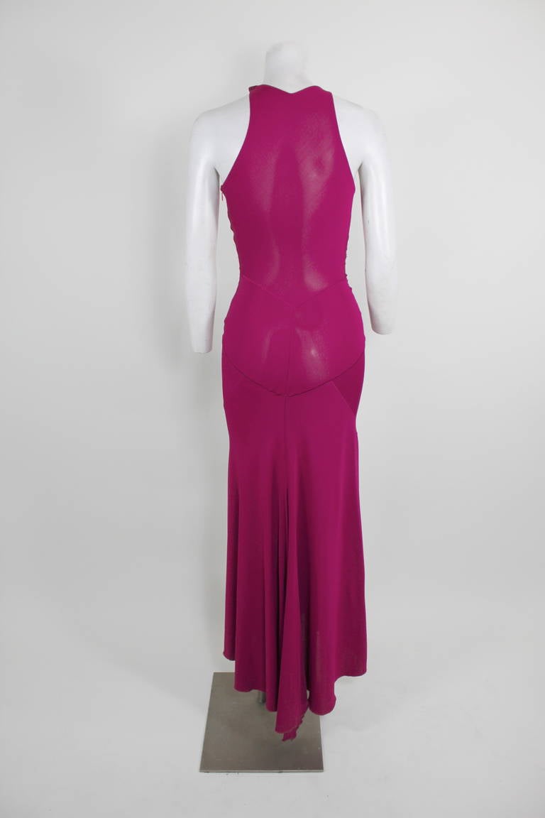 Alaïa 1990s Raspberry Sexy Jersey Bias Gown 3