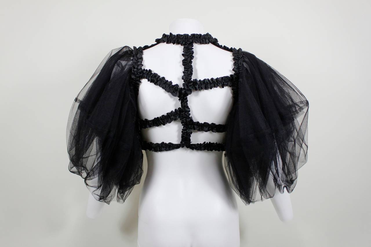 Women's Comme des Garçons Tulle and Ribbon Cage Blouse