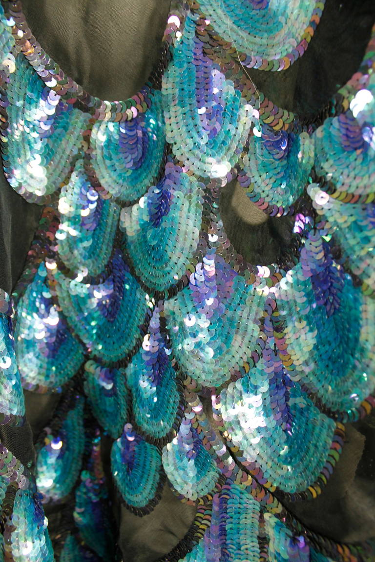 Women's Sequined Peacock Cape