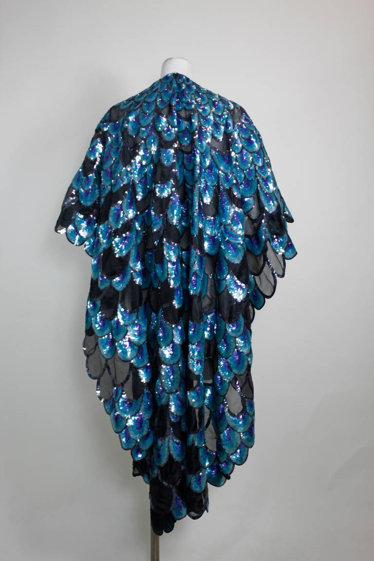 Sequined Peacock Cape 1