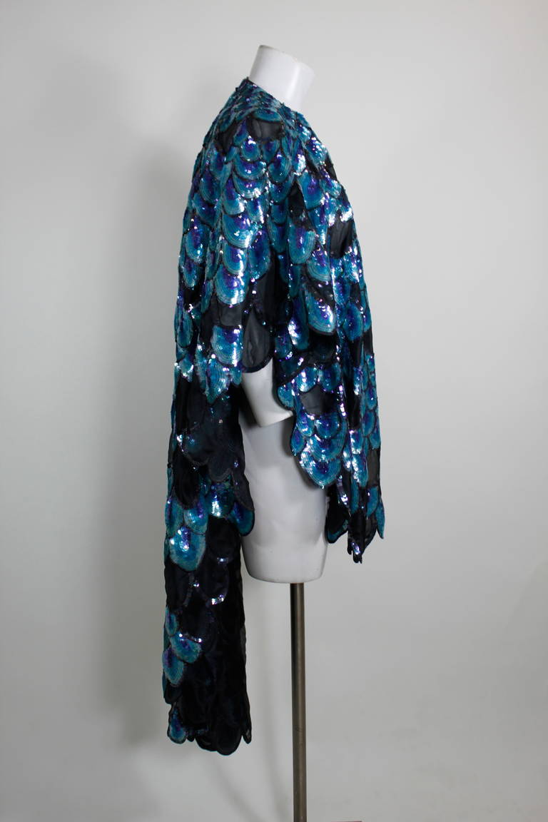 Sequined Peacock Cape 3
