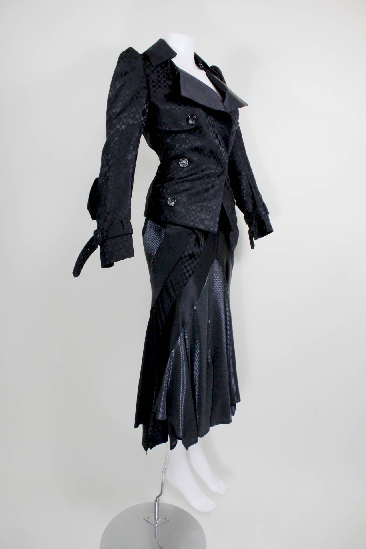 Junya Watanabe for Comme des Garçons Black Asymmetrical Ensemble In Excellent Condition For Sale In Los Angeles, CA