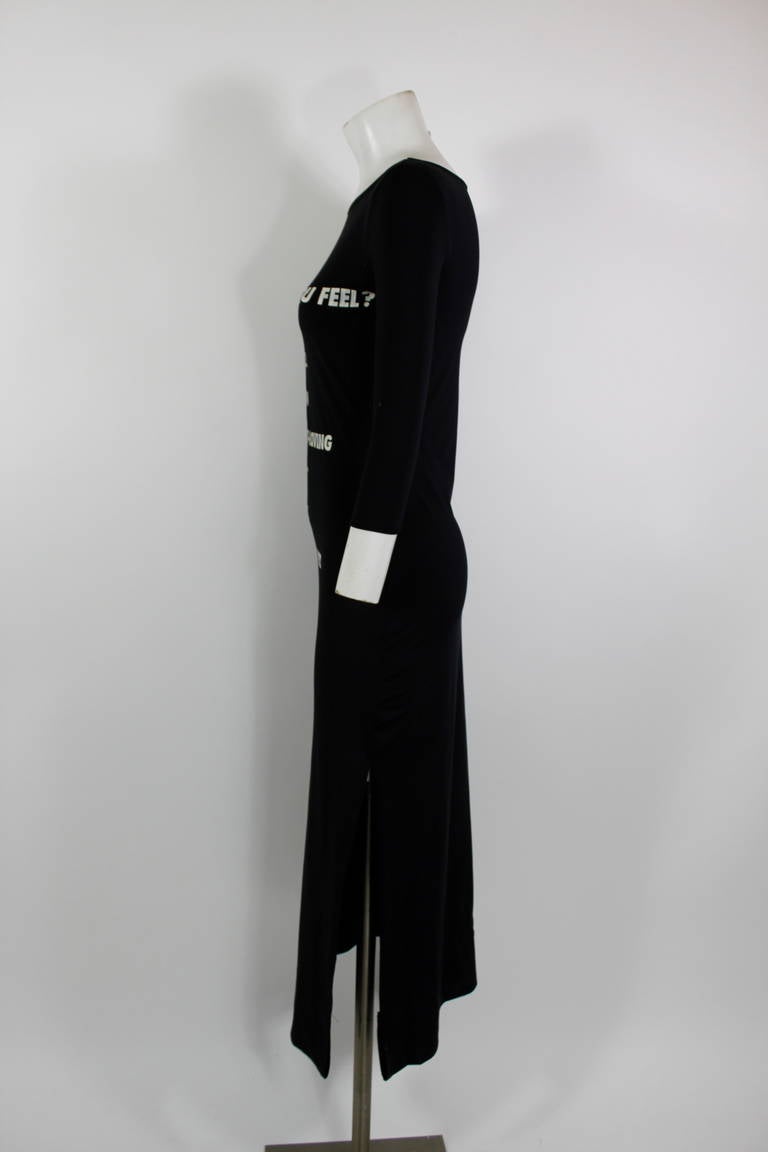 Moschino 2000 Black Millenium Checklist Maxi Dress 1