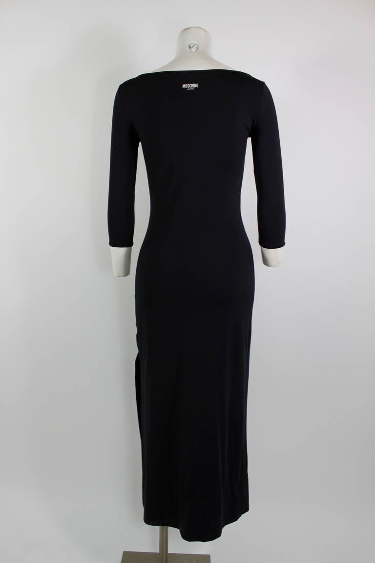 Moschino 2000 Black Millenium Checklist Maxi Dress 2