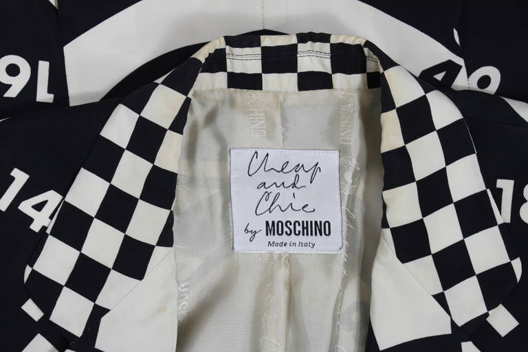 Moschino 1990s Black and White Bull's Eye Ensemble For Sale 6