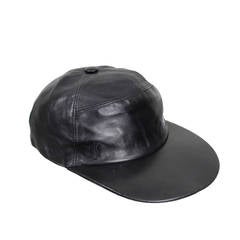 Retro Hermés Black Leather Snap Cap