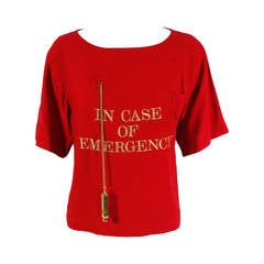 Moschino 1989 "Cruise Me Baby" In Case of Emergency Blouse