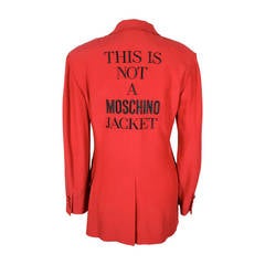 MOSCHINO Couture "This Is Not A Moschino Jacket" Embroidered Blazer