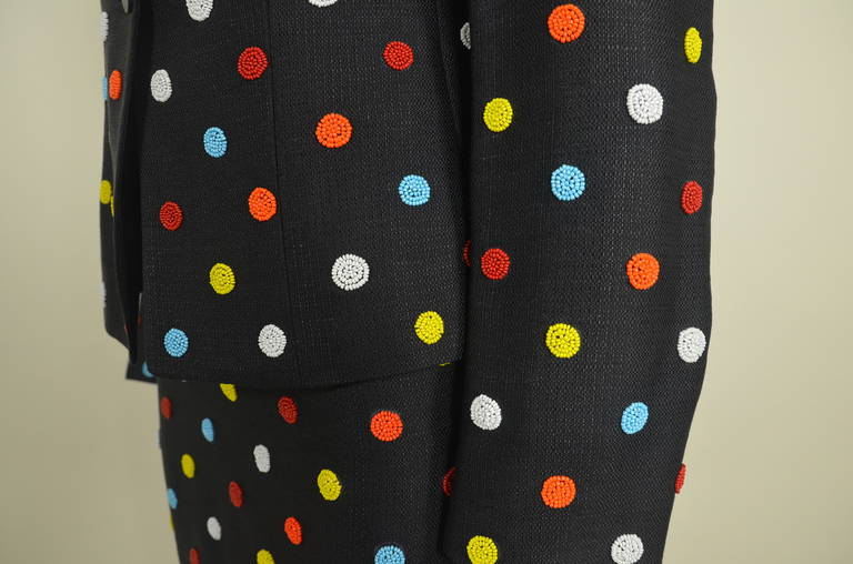 Moschino 1990s Candy-Colored Dots Woven Ensemble In Excellent Condition For Sale In Los Angeles, CA