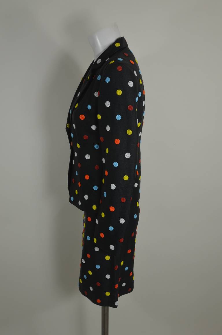 Women's Moschino 1990s Candy-Colored Dots Woven Ensemble For Sale