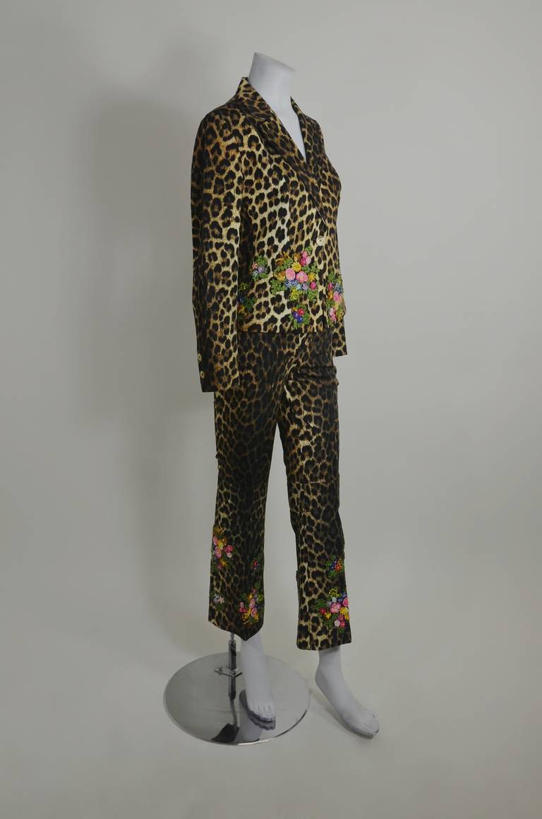 Moschino 1990s Leopard-Print Embroidery Three-Piece Ensemble For Sale ...