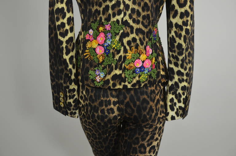 Women's Moschino 1990s Leopard-Print Embroidery Three-Piece Ensemble For Sale