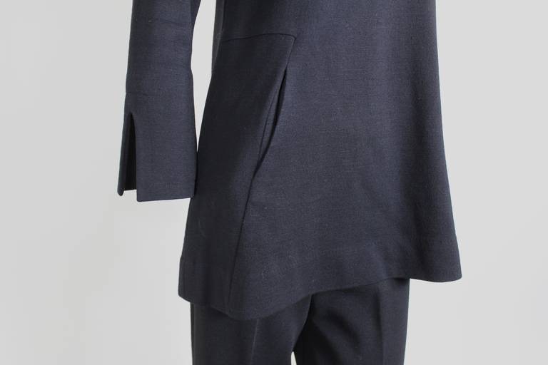 Women's Rudi Gernreich 1960s Black Tailored Wool Pantsuit For Sale