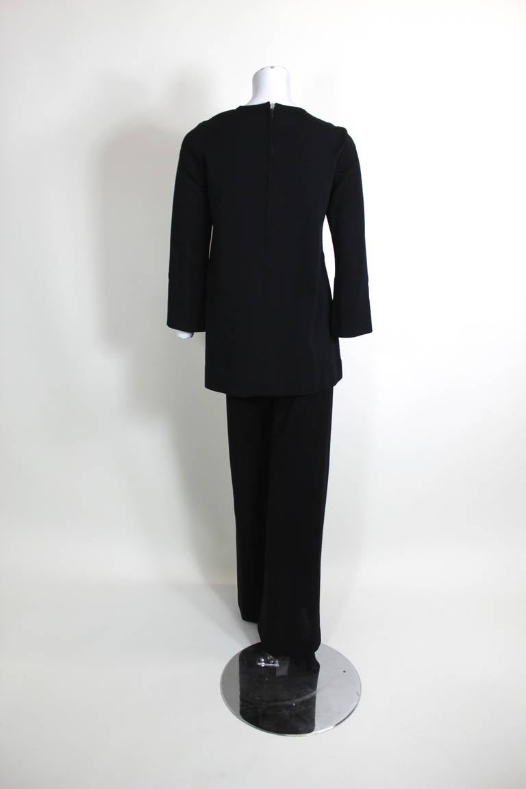 Rudi Gernreich 1960s Black Tailored Wool Pantsuit For Sale 2
