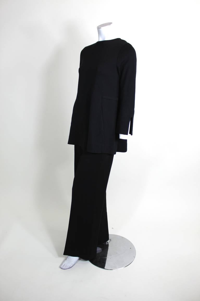 Rudi Gernreich 1960s Black Tailored Wool Pantsuit For Sale 3